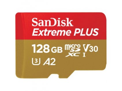 SanDisk Extreme PLUS microSDXC 128 GB + SD Adapter 200 MB/s and 90 MB/s A2 C10 V30...