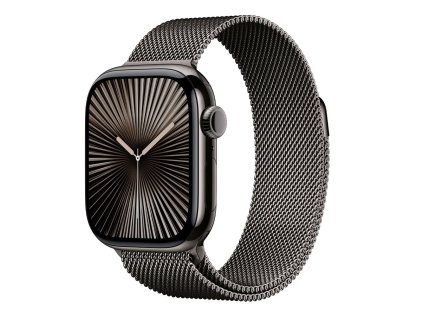 Apple Watch Series 10 GPS + Cellular 46mm Slate Titanium Case with Slate Milanese Loop - S/M