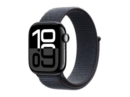 Apple Watch Series 10 GPS + Cellular 42mm Jet Black Aluminium Case with Ink Sport Loop