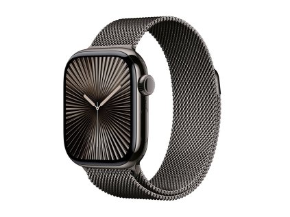 Apple Watch Series 10 GPS + Cellular 42mm Slate Titanium Case with Slate Milanese Loop
