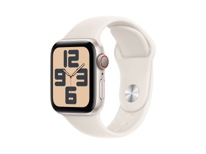 Apple Watch SE GPS + Cellular 40mm Starlight Aluminium Case with Starlight Sport Band - M/L