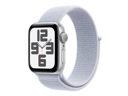 Apple Watch SE GPS 44mm Silver Aluminium Case with Blue Cloud Sport Loop