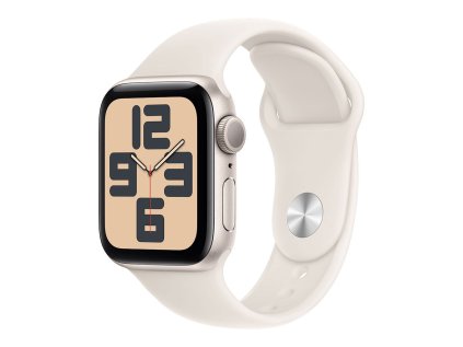 Apple Watch SE GPS 44mm Starlight Aluminium Case with Starlight Sport Band - M/L