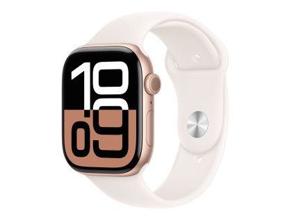 Apple Watch Series 10 GPS 46mm Rose Gold Aluminium Case with Light Blush Sport Band - M/L