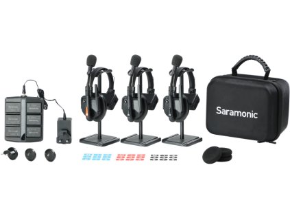 Saramonic WiTalk9 WT3S 3-osobný plne duplexný 1,9 GHz bezdrôtový interkom s headsetom s puzdrom