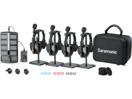Saramonic WiTalk9 WT4S 4-osobný plne duplexný 1,9 GHz bezdrôtový interkom s headsetom s puzdrom