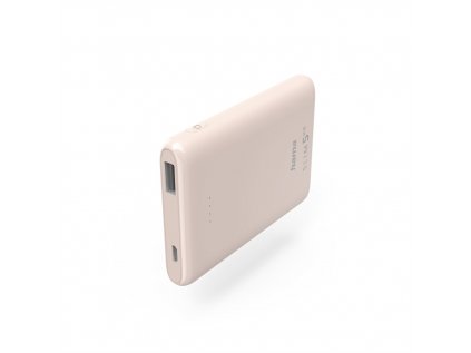 Hama SLIM 5HD, powerbanka, 5000 mAh, 1 A, výstup: USB-A, ružová