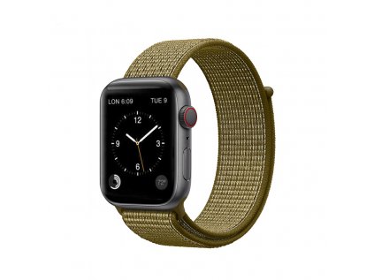 coteetci magic tape strap for apple watch 38 40mm olive green
