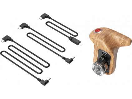 SmallRig 3324 Rosette Side Handle Wood with Record Start/Stop Remote Trigger