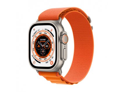 apple watch ultra gps cellular 49mm titanium case with orange alpine loop small i137056