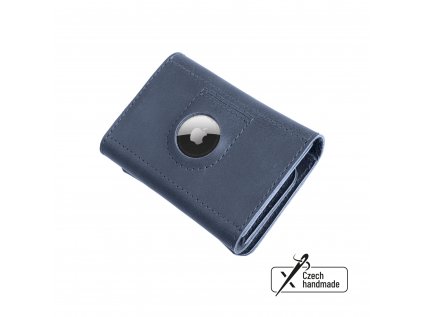 Kožená peňaženka FIXED Tripple Wallet for AirTag z pravej hovädzej kože, (modrá)