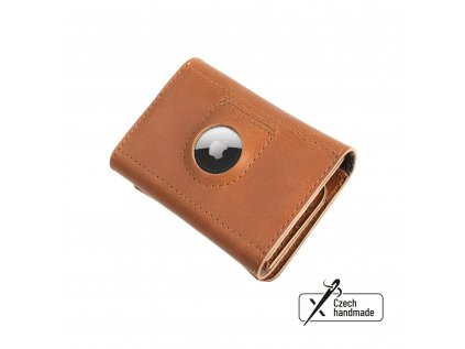 Kožená peňaženka FIXED Tripple Wallet for AirTag z pravej hovädzej kože, (hnedá)