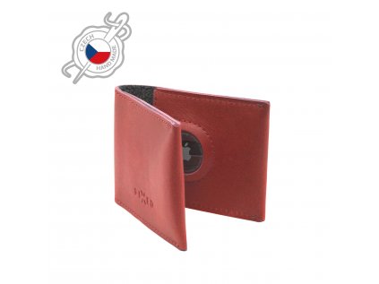 Kožená peňaženka FIXED Wallet for AirTag z pravej hovädzej kože,(červená)