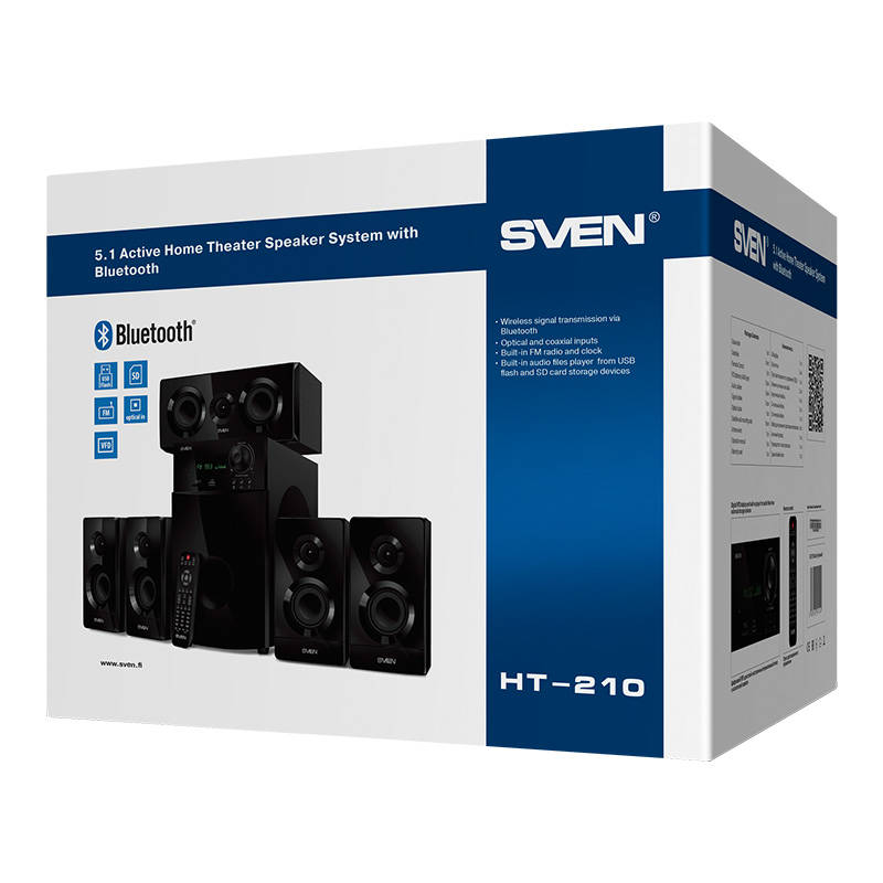 Reproduktory SVEN HT-210, 125W Bluetooth (čierne) 055069