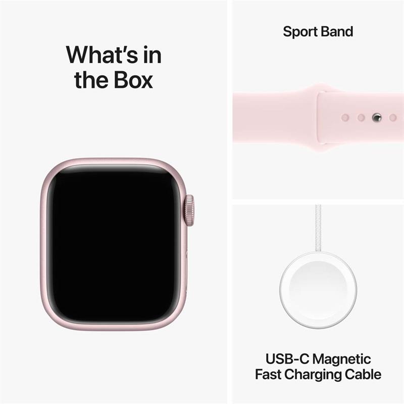 Apple Watch Series 9 GPS 41mm Pink Aluminium Case with Light Pink Sport Band - S/M MR933QC/A