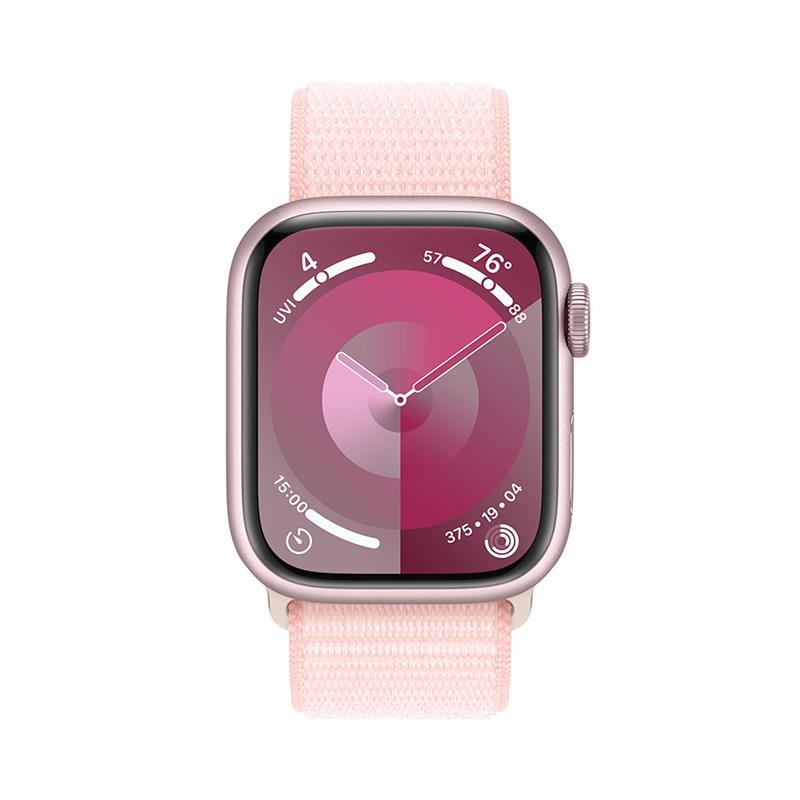 Apple Watch Series 9 GPS + Cellular 41mm Pink Aluminium Case with Light Pink Sport Loop MRJ13QC/A