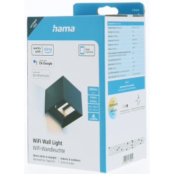 Hama SMART WiFi nástenné svetlo, pre vonkajšie aj vnútorné použitie, ovládanie... 94051140
