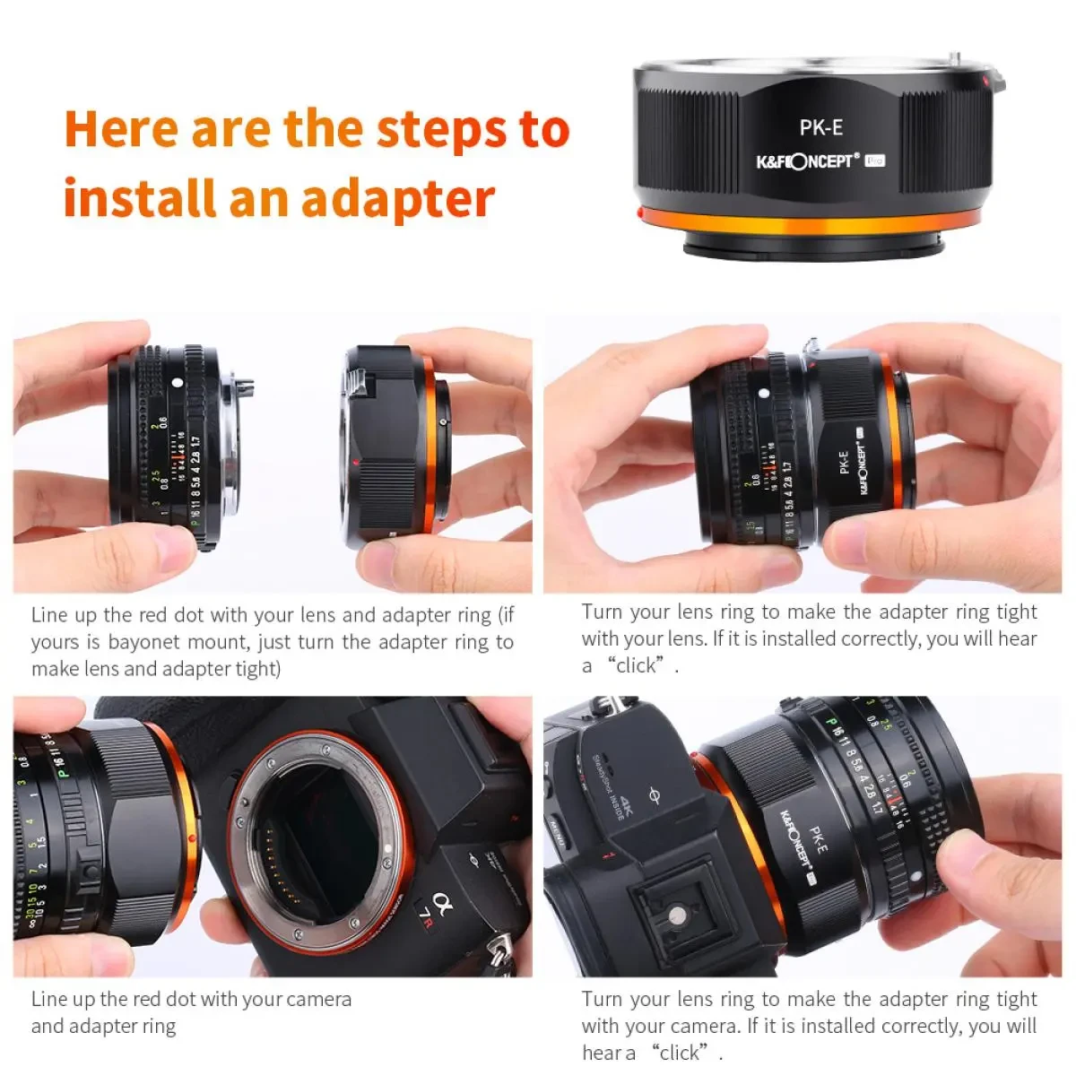 K&F Concept Adaptér K&F PK K Mount na Sony E-Mount 35554
