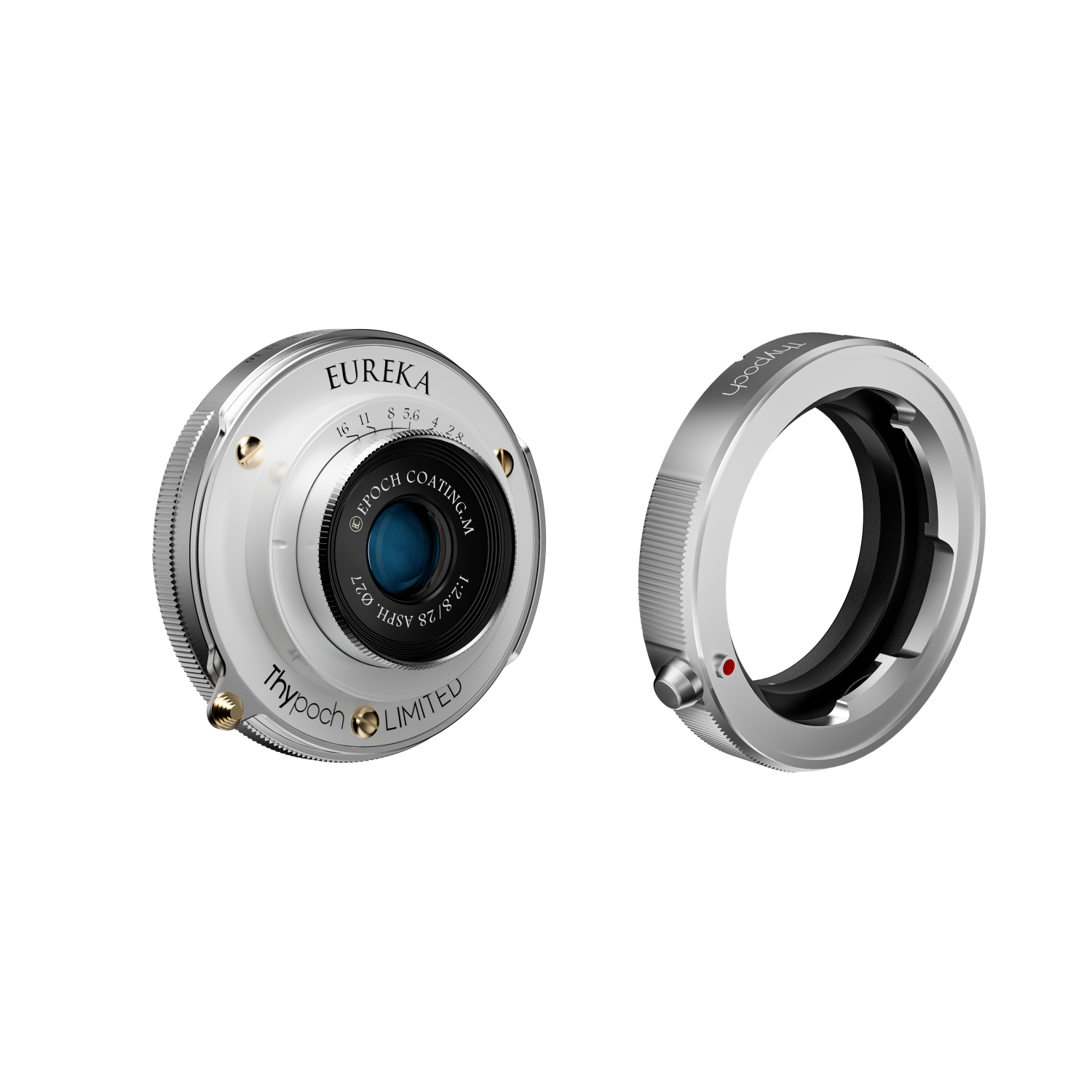 DZO Optics Objektív Thypoch pre plnoformátové fotografie Eureka 28 mm f/2,8 ASPH. Bajonet Leica M + adaptér M-X (strieborný) perleťový 45413
