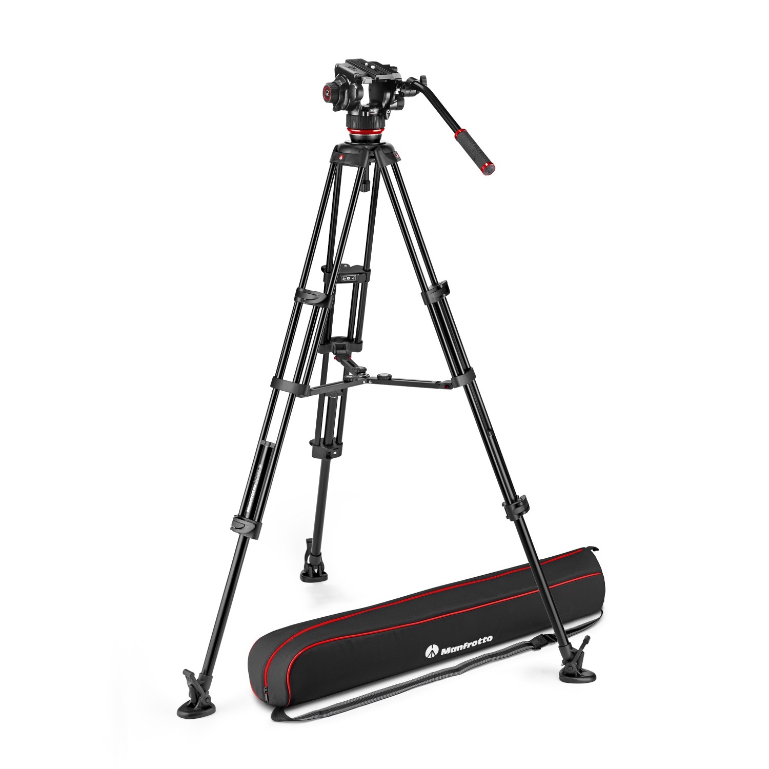 Manfrotto 504X a Alu Twin MS (fluidná videohlava 504X s hliníkovým statívom s dvojitou nohou) 44286