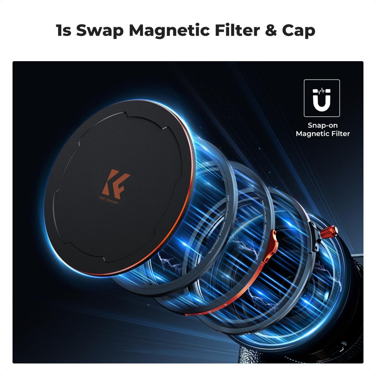 K&F Concept Súprava magnetických filtrov série Nano-X s priemerom 77 mm (CPL+ND3-32+Čierna hmla 1/4) 41692