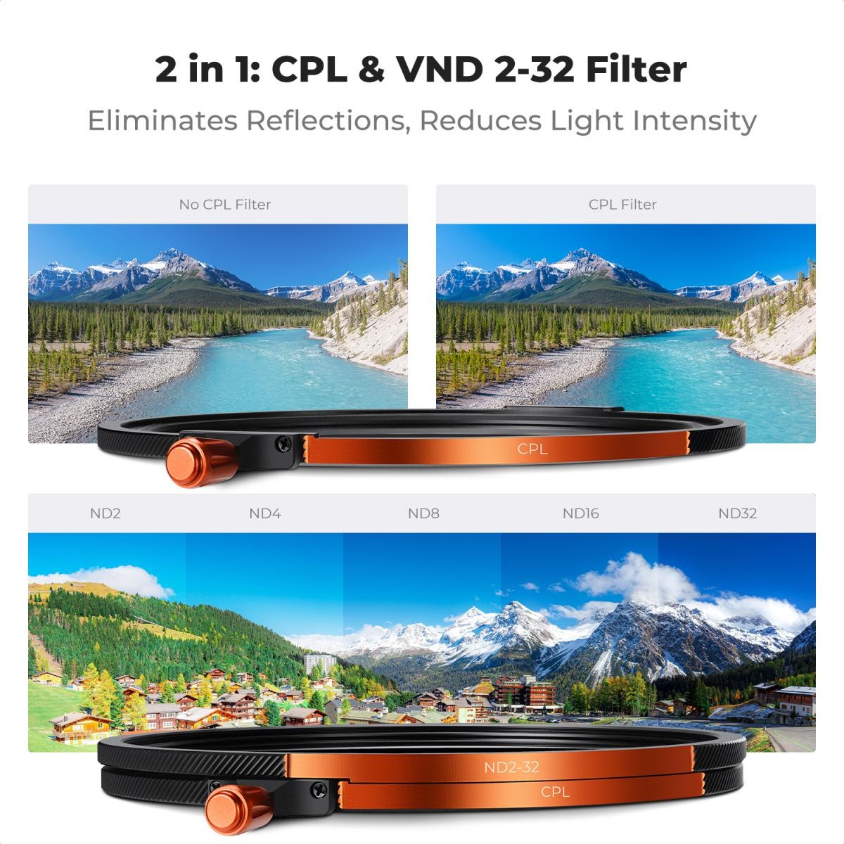 K&F Concept Súprava magnetických filtrov série Nano-X s priemerom 77 mm (CPL+ND3-32+Čierna hmla 1/4) 41692