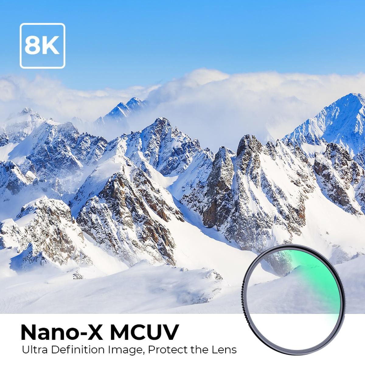 K&F Concept Filter K&F 112MM XU06 Nano-X B270 MCUV, HD, vodeodolný, odolný proti poškriabaniu, so zeleným povrchom 35569