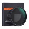 K&F Concept 67 mm XV38 Nano-X Variabilný/Fader ND Filter, ND2~ND32, W/O čierny