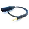 Canare L-2E5 mikrofónový kábel 4,6 mm, XLR(M) / JACK 3,5 mm TRS (M) 0,3 m, BLK