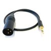 Canare L-2E5 mikrofónový kábel 4,6 mm, XLR(M) / JACK 3,5 mm TRS (M) 0,3 m, BLK