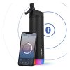 HidrateSpark – nerezová múdra fľaša so slamkou, 620 ml, Bluetooth tracker, čierna