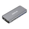 Adaptér Hub 10w1 MOKiN USB-C do 3x USB 3.0 + USB-C nabíjanie + HDMI + 3,5 mm audio + VGA + 2x RJ45 + Micro SD čítačka (srebrny)