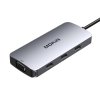 Adaptér Hub MOKiN 7w1 USB C do 2x HDMI + 3x USB 2.0 + DP + VGA (srebrny)