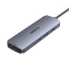 Adaptér Hub MOKiN 8w1 USB-C do 2x 4K 60Hz HDMI + USB-C + 3x USB 3.0 + SD + Micro SD (srebrny)
