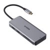 MOKiN 9v1 adaptér/dokovacia stanica USB C na 2x USB 2.0 + USB 3.0 + 2x HDMI + DP + PD + SD + Micro SD (strieborná)