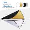 K&F Concept K&F 5 in 1 Reflectors 43"/110cm Folding Multi-Disc Belt Bag-Translucent, Silver, Gold, White and Black