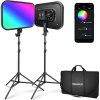 Neewer RGB168 stojanová súprava, sada 2x permanentné foto svetlo 18,3" RGB panel, 144x RGBWW LED, 60W