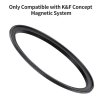 K&F Concept Krúžok adaptéra magnetického filtra K&F 67-82 mm, matná čierna, hrúbka rámu 2,16 mm