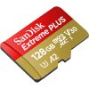 SanDisk Extreme PLUS microSDXC 128 GB + SD Adapter 200 MB/s and 90 MB/s A2 C10 V30...