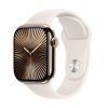 Apple Watch Series 10 GPS + Cellular 42mm Gold Titanium Case with Starlight Sport Band - S/M