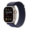 Apple Watch 49mm Navy Alpine Loop - Small - Natural Titanium Finish