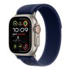 Apple Watch 49mm Blue Trail Loop - M/L - Natural Titanium Finish