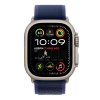 Apple Watch 49mm Blue Trail Loop - M/L - Natural Titanium Finish