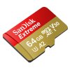 SanDisk Extreme microSDXC 64 GB + SD Adapter 170 MB/s and 80 MB/s A2 C10 V30 UHS-I U3