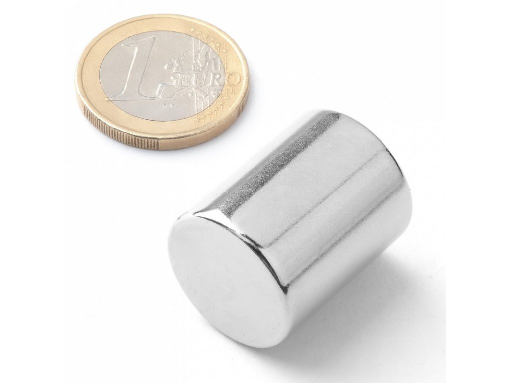 Neodymium NdFeB disc magnet D 20x25 Neodym, N40, nickel, diametrically magnetized - SOLLAU s.r.o.