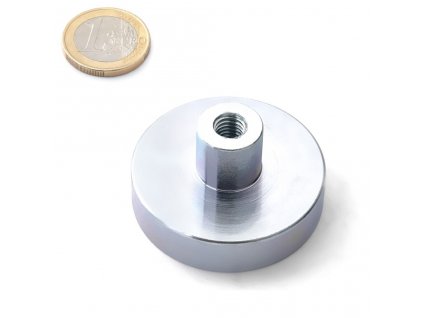 NdFeB magnetická čočka se závitovým pouzdrem 48x26x7 mm