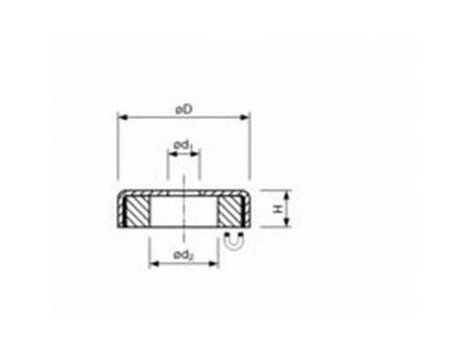 Feritová magnetická čočka se středovou dírou 80x6.4x10 mm