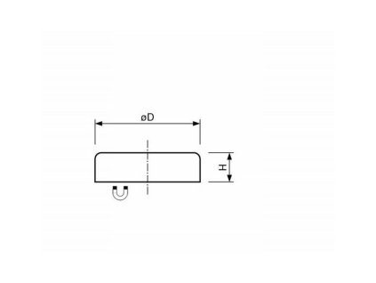 Feritová magnetická čočka plochá bez závitu 57x10.5 mm