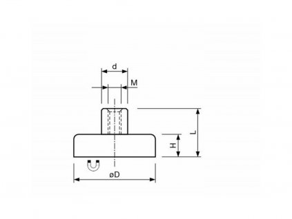 Feritová magnetická čočka nerezová se závitovým pouzdrem 32x16x7 mm