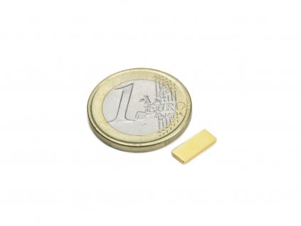 Neodymový magnet hranol 10x4x1.2 mm, NdFeB, N50, pozlacený